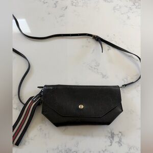 Black Crossbody Leather-Style Envelope Bag or clutch!